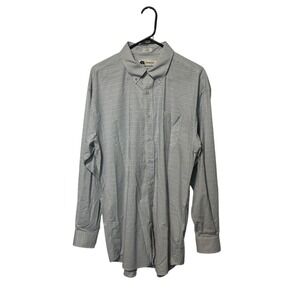 Onward Reserve Shirt Mens Large Blue Plaid Performance Stretch Classic Fit Bear